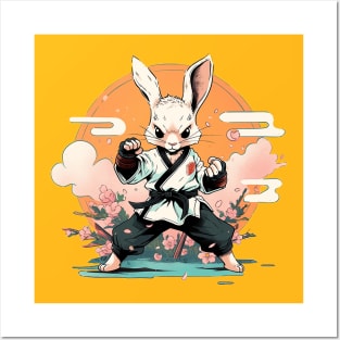 karate bunny Posters and Art